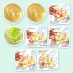 Coconut Oil Squishy Set, all 8 fruits