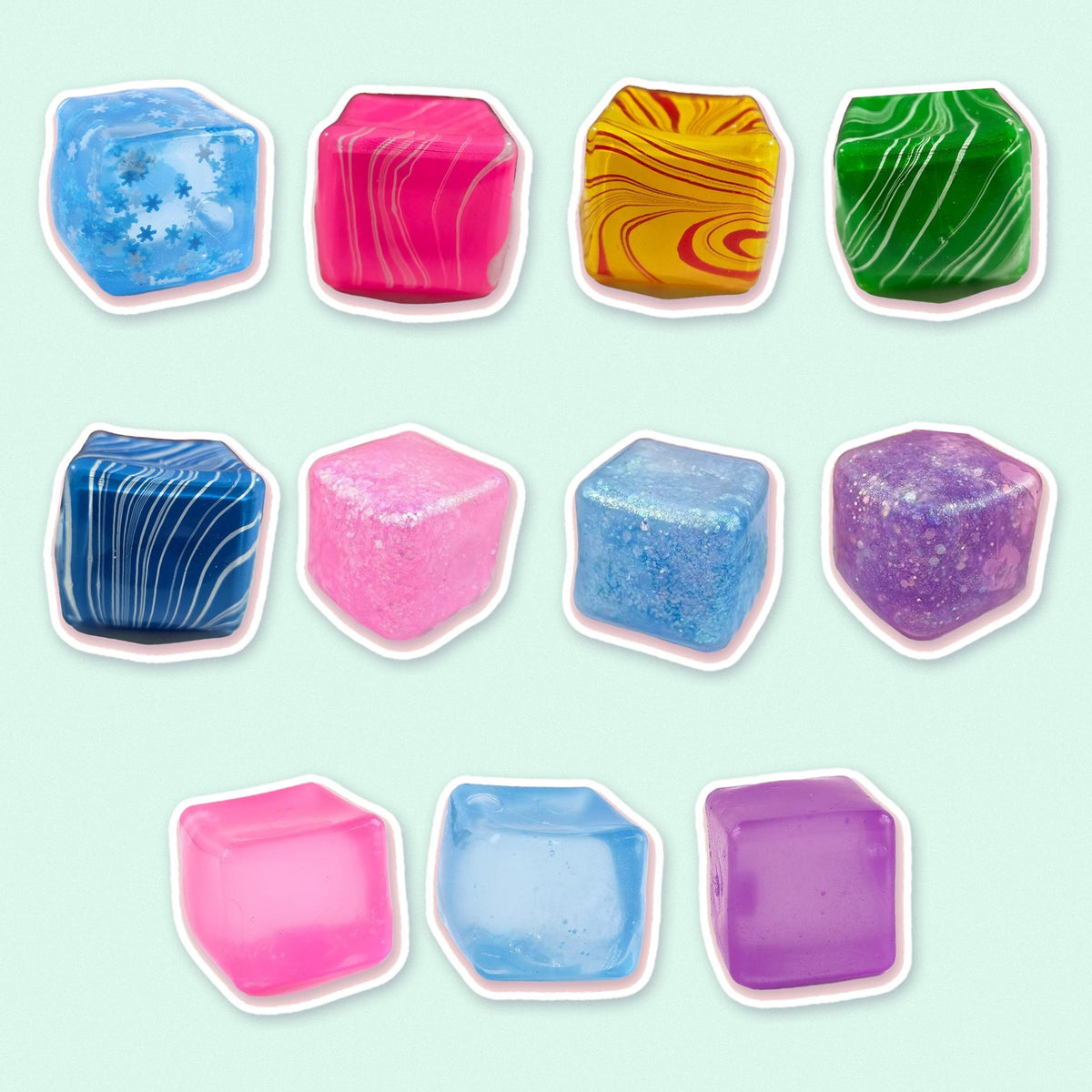 Ice Cube Squishy Collection, all 11 designs