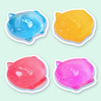 Squishy żelkowy kotek, wszystkie 4 kolory, zestaw squishy