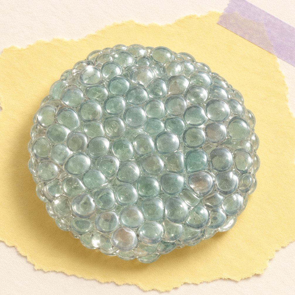 Squishy burbuja de cristal crujiente, transparente o verde menta
