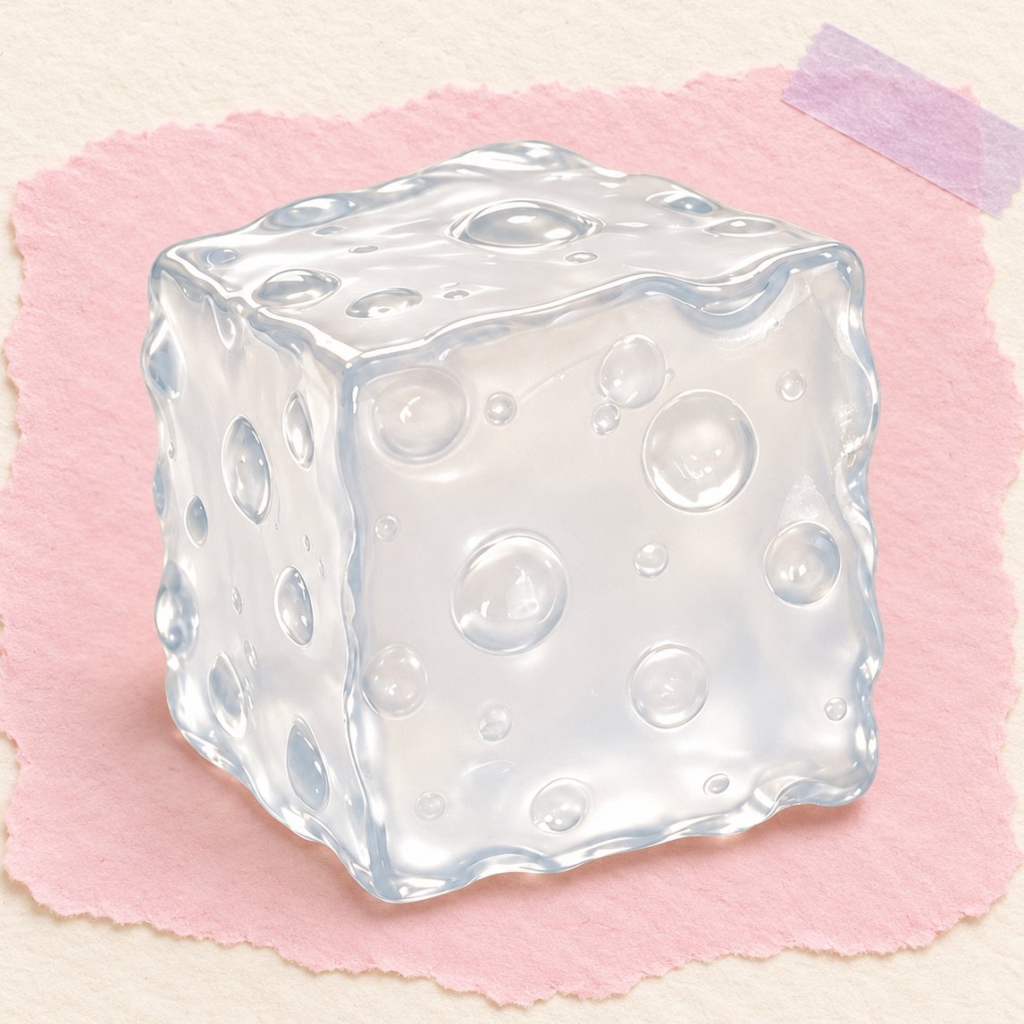 Squishy formaggio gigante bianco modellabile, foto del prodotto su carta pastello