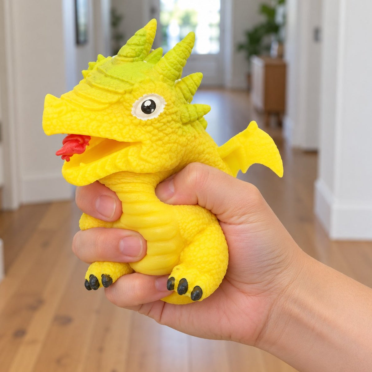 Squishy huevo de dinosaurio reversible que se da la vuelta, apretado con la mano