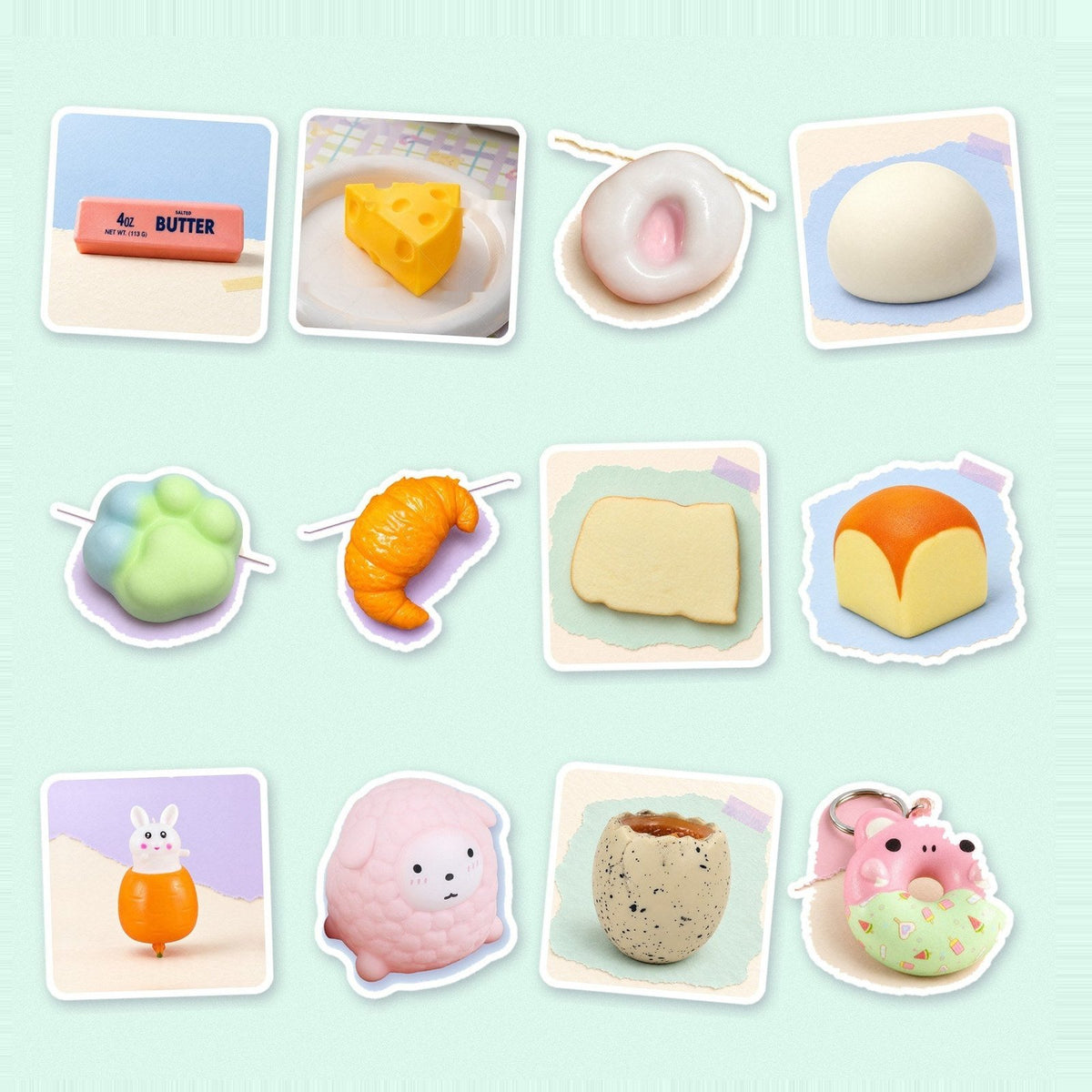Squishy julkalender att fylla själv med 12 olika squishies