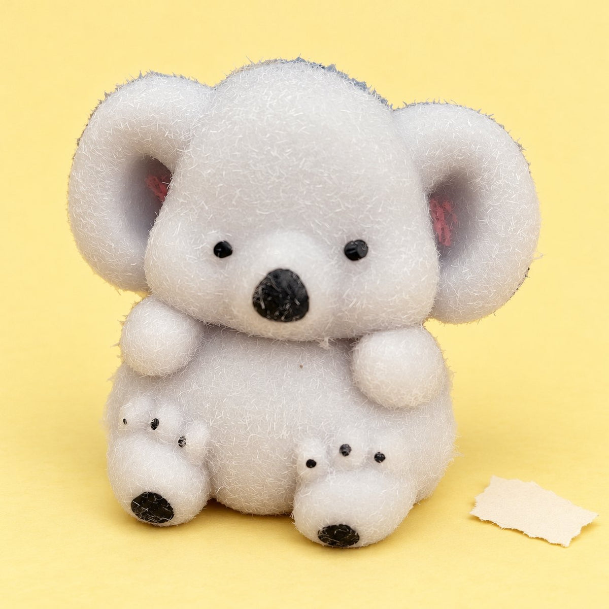 Squishy koala floccato in TPR su carta color pastello