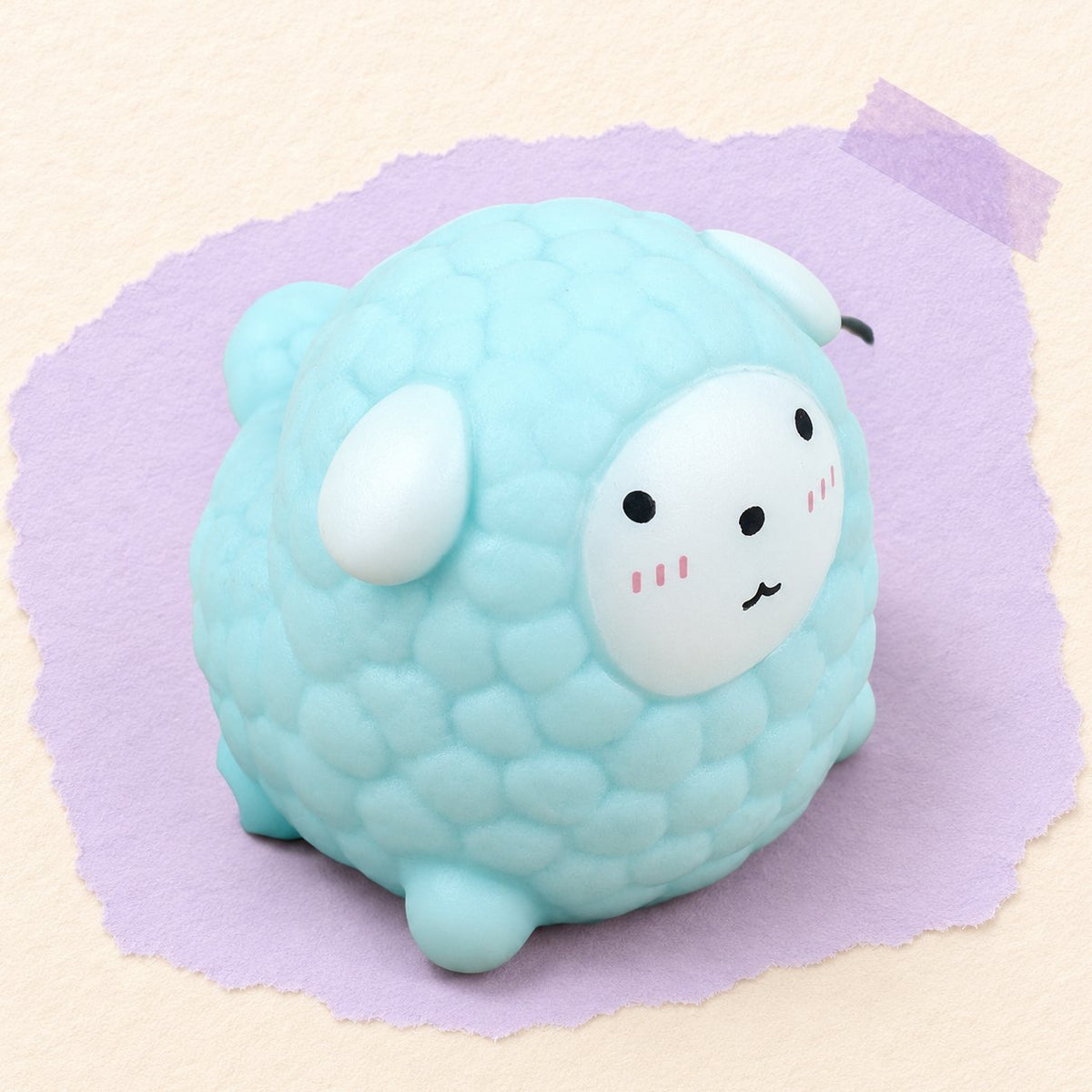 Squishy oveja azul: corderito mullido de TPR en tono pastel
