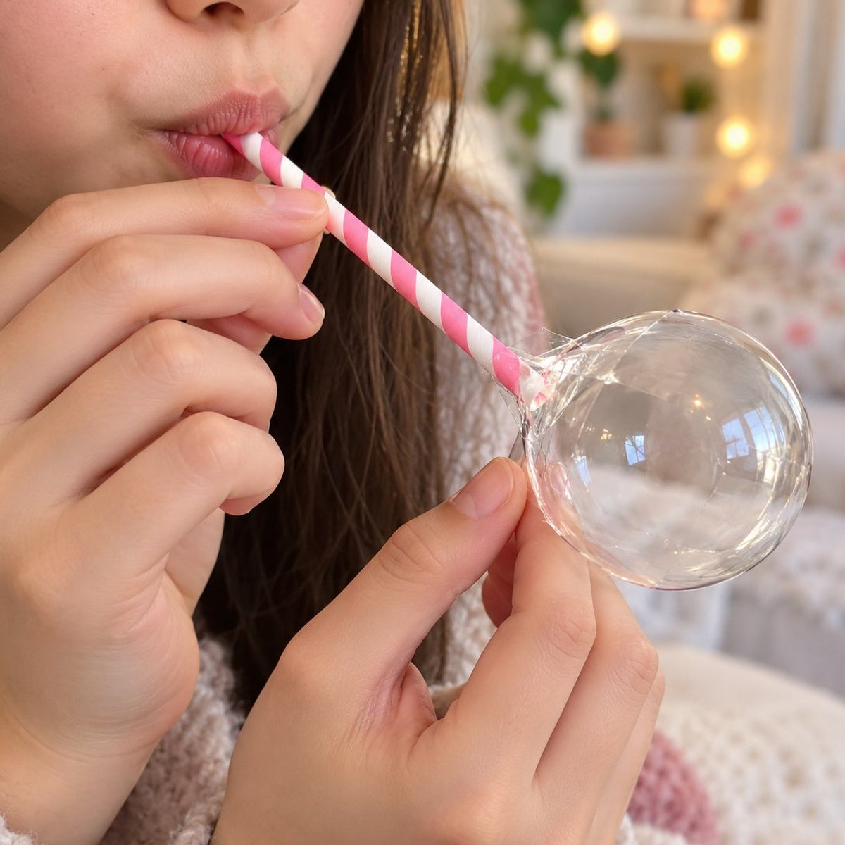 Squishy pailles en papier DIY pour gonfler une bulle de nano tape