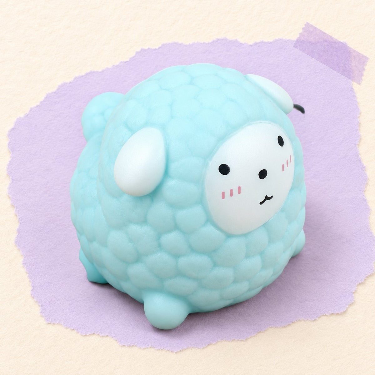 Squishy pecora blu, agnellino soffice in TPR color pastello