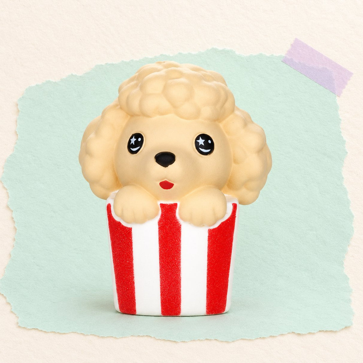 Squishy gigante de perrito con palomitas, kawaii y blandito