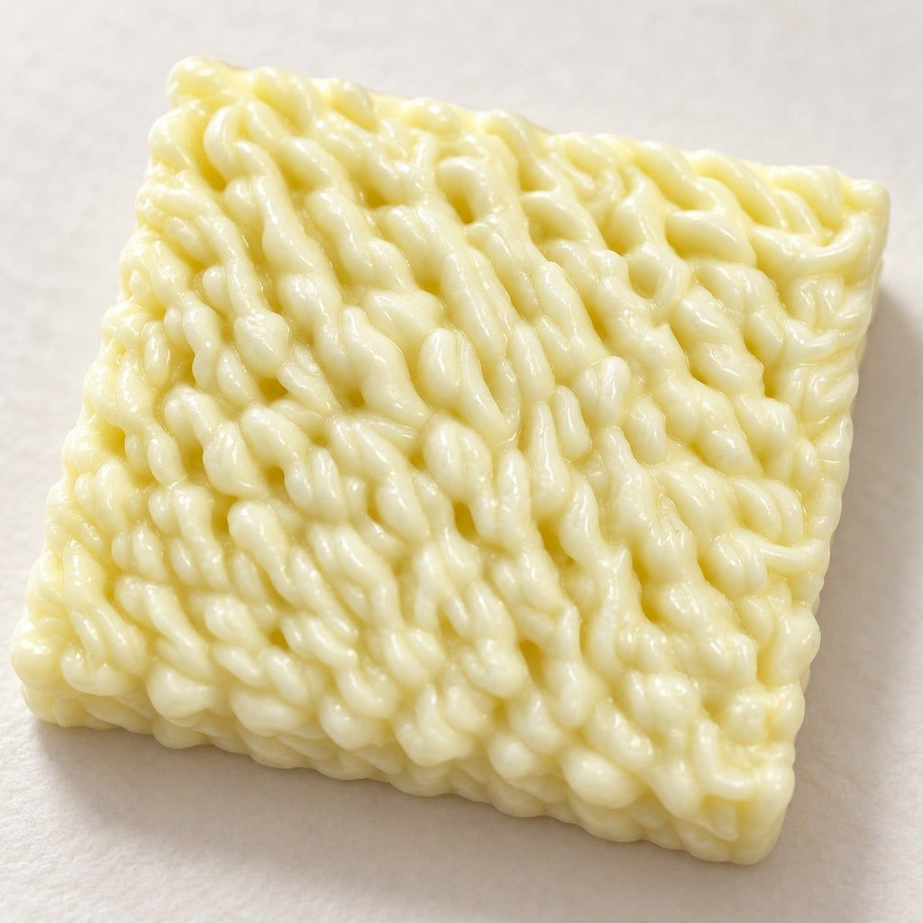 Squishy ramen bloque de fideos instantáneos de cerca, con todos sus detalles