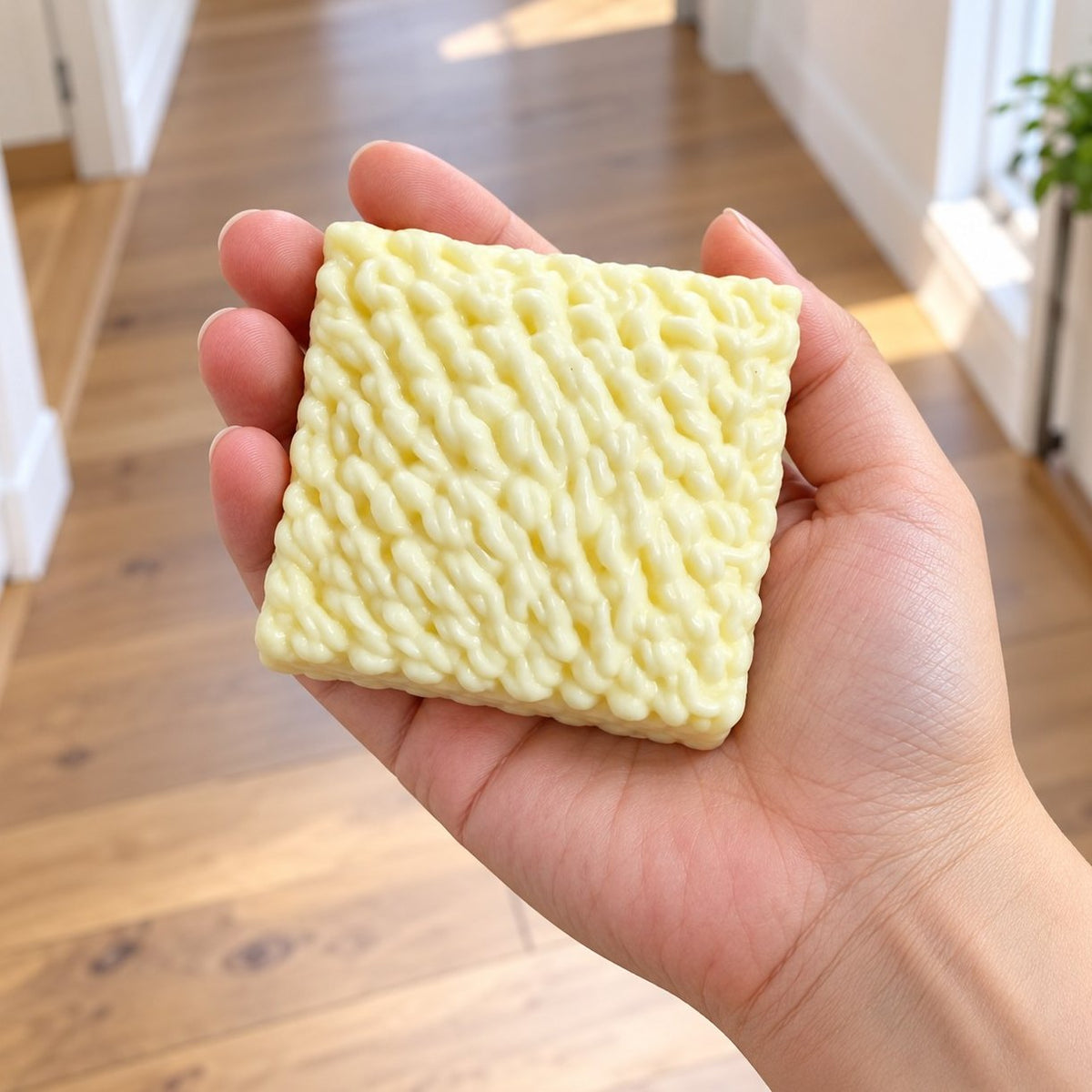 Skutečná velikost při držení v ruce: squishy ramen