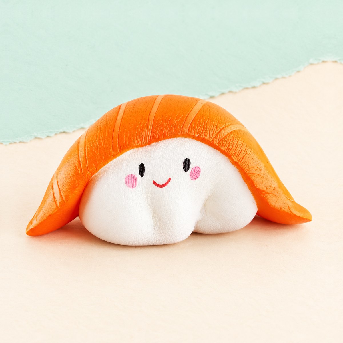 Squishy sushi macio em forma de nigiri de salmão kawaii