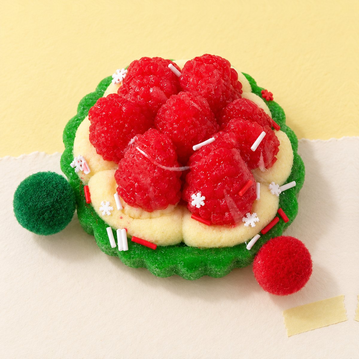 Squishy tarte de frutos vermelhos com framboesa, tema de Natal
