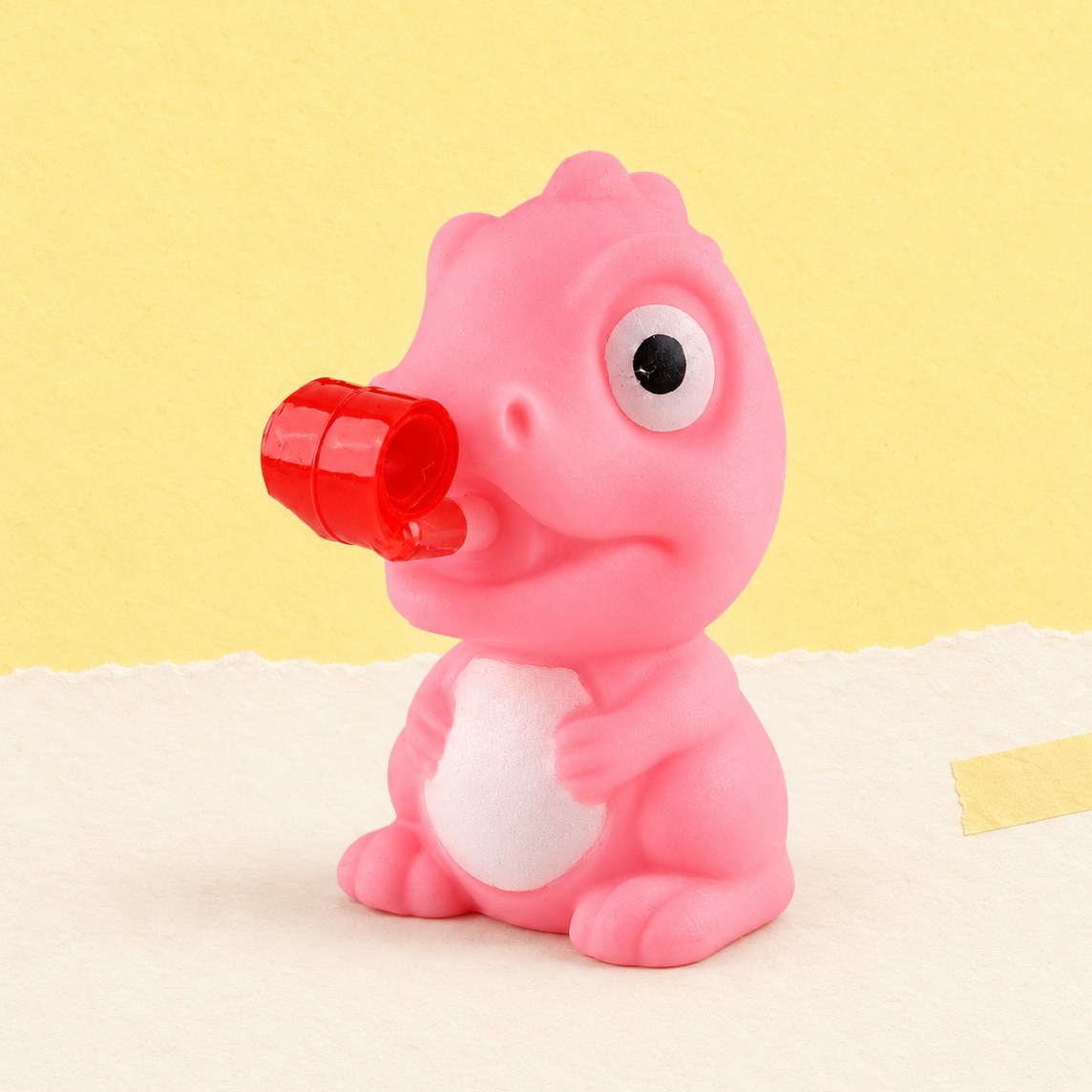 Squishy żaba lub dino z wyskakującym językiem – tu dino w losowym kolorze