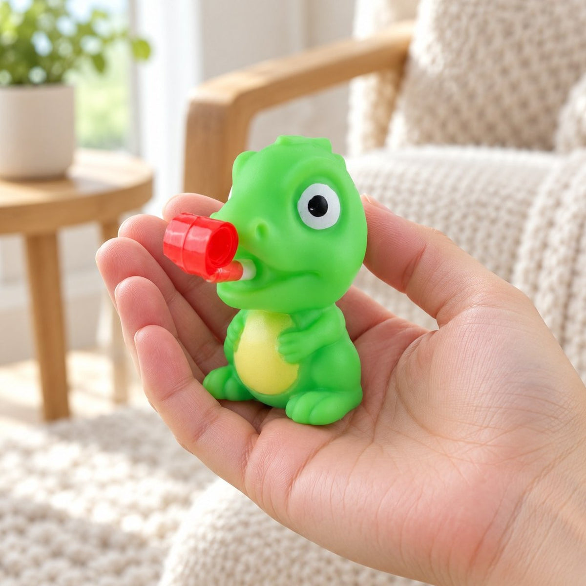 Skutečná velikost při držení v ruce: squishy žabka nebo dino, co vyplazuje jazyk, varianta dino