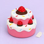Strawberry cake squishy jumbo – Jumbo Strawberry Cake Squishy, Slow Rising, product photo on pastel paper