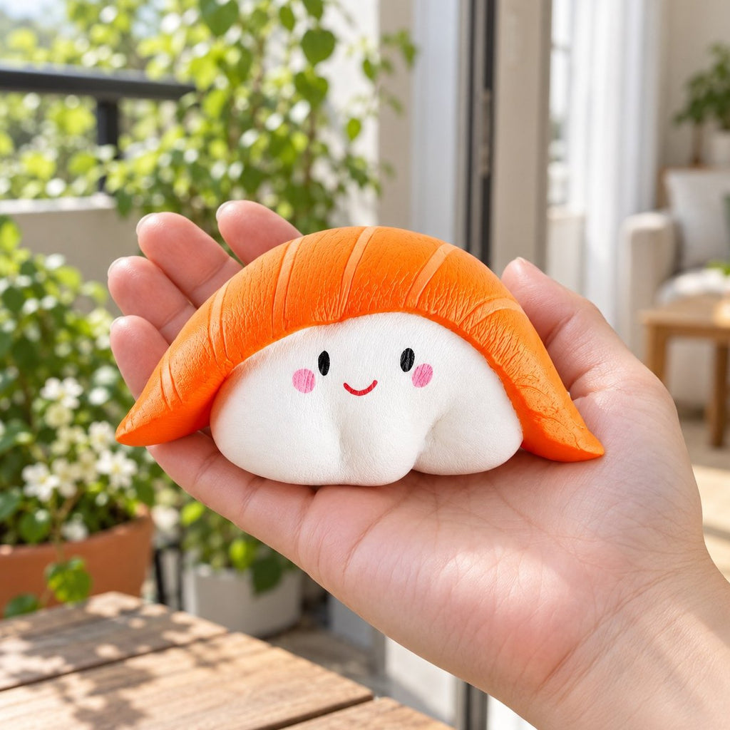 So groß ist es in der Hand: weiches Slow Rising Sushi Squishy