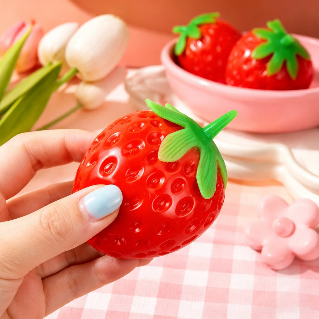 Crunchy Strawberry Squishy, Handmade