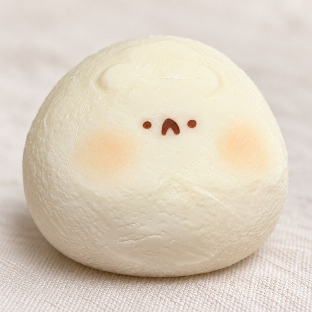 Taba Squishy Hamster Daifuku, Extra Soft (white), close-up of the surface and details