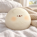 Taba Squishy Hamster Daifuku, Extra Soft (white), on a cozy bed with soft blankets