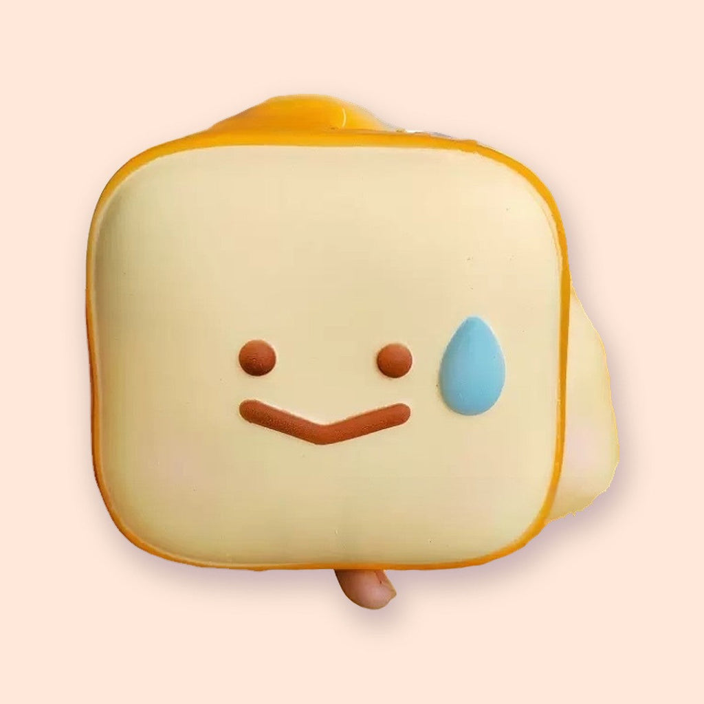 Kawaii Toast Squishy, all 5 faces: Kawaii Toast Squishy with Face, Slow Rising (Smiley toast)