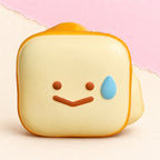 Toast squishy kawaii slow rising – Kawaii Toast Squishy with Face, Slow Rising (Smiley toast), product photo on pastel paper