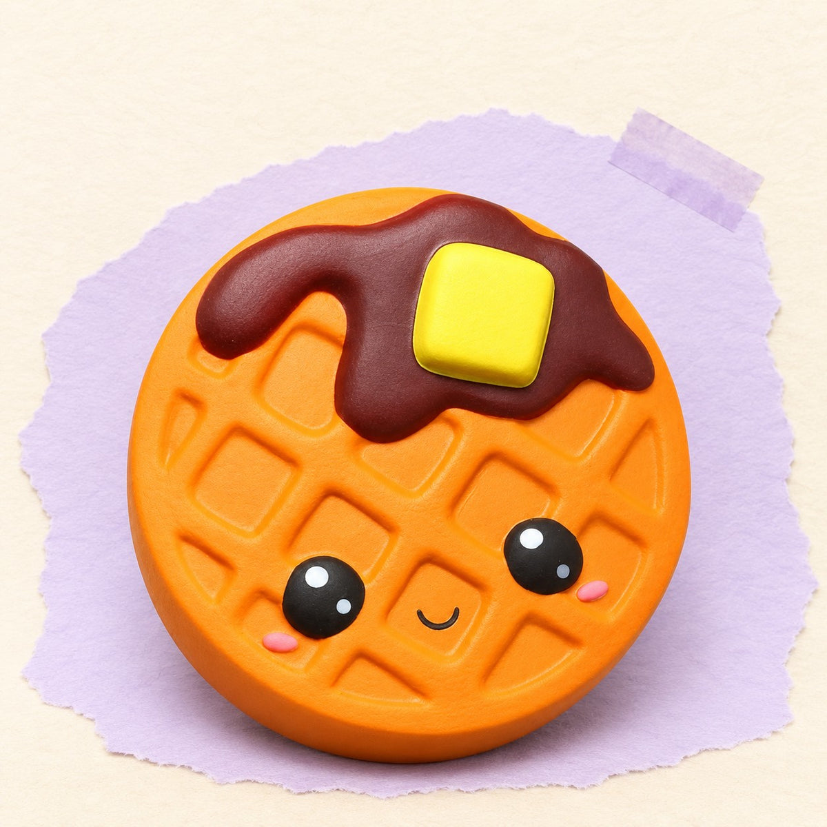 Waffle squishy jumbo – Jumbo Waffle Squishy, Kawaii, product photo on pastel paper