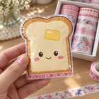 Washi Tape Set für Papier-Squishys, Toast-Papier-Squishy mit Streifen aus rosa Herzen