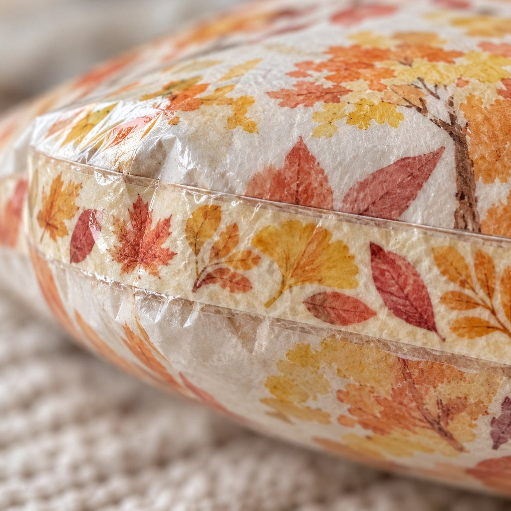 Washi tape squishy: franja bajo el celo transparente, vista de cerca