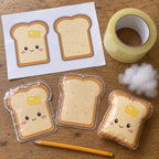 Wide clear tape for paper squishies, with a toast template and a finished paper squishy